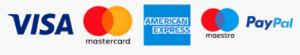Métodos de pago: Visa, Mastercard, American Express, Maestro y PayPal