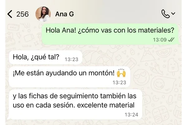 Testimonio de Ana G. sobre las fichas de seguimiento clínico.